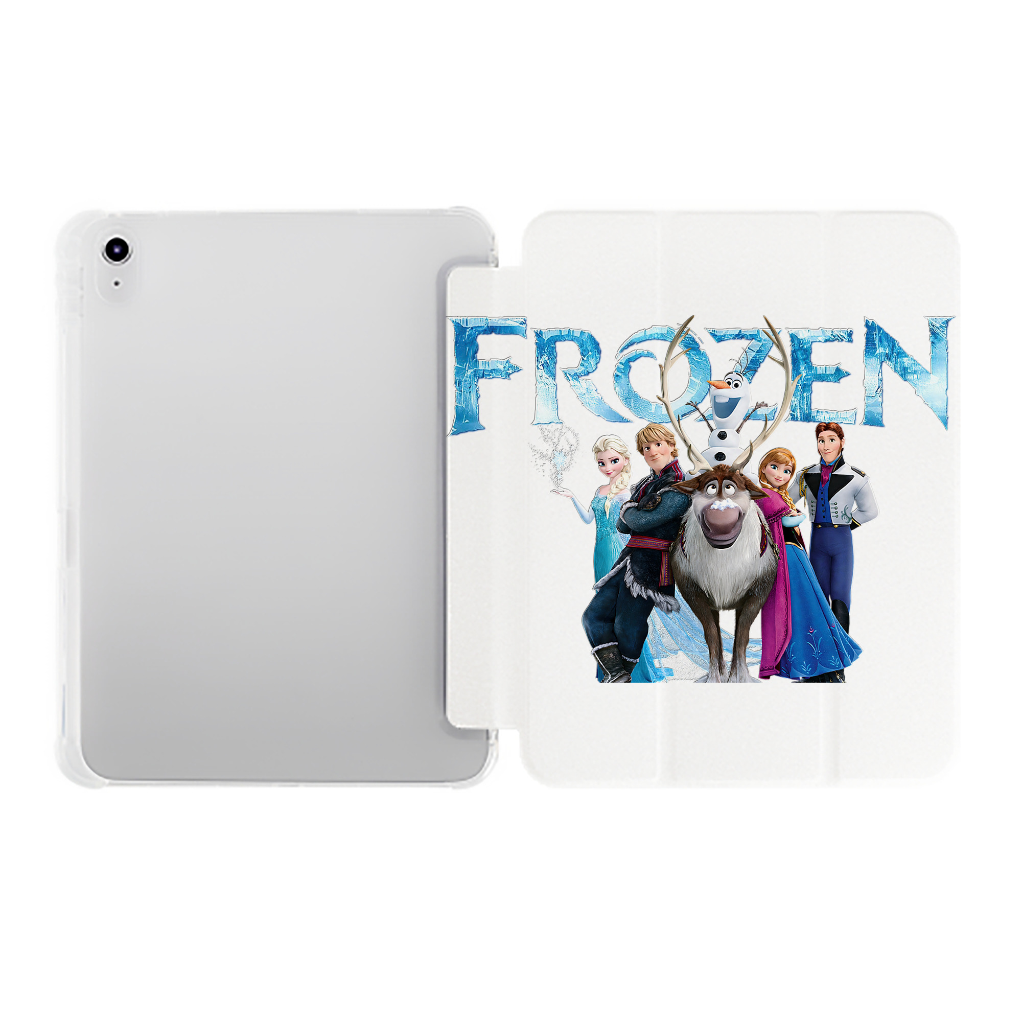 （画像用） アナと雪の女王 アンナ エルサ Frozen Anna Elsa IPad ケース ペン収納付き 三つ折りスタンド PUレザー×シリコン 対応機種9.5/10.5/10.9インチ